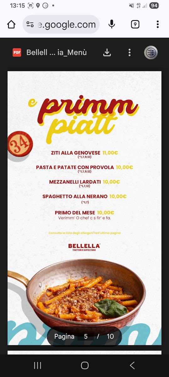 Bellella Trattoria Napoletana Menu - Image 5