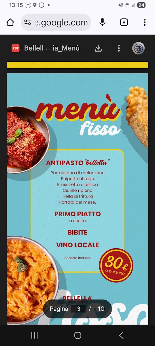 Bellella Trattoria Napoletana Menu - Image 6